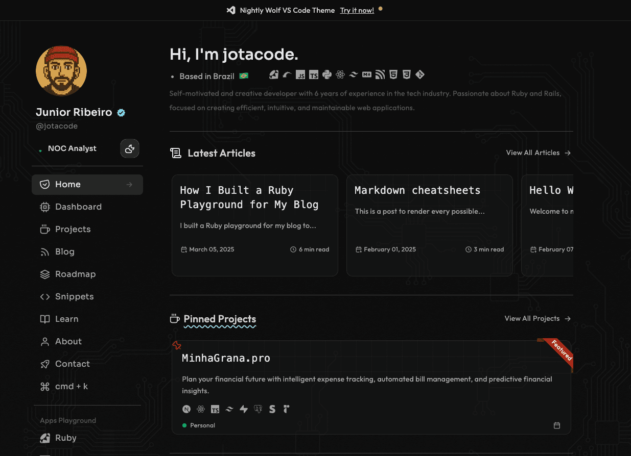 jotacode.dev my own blog